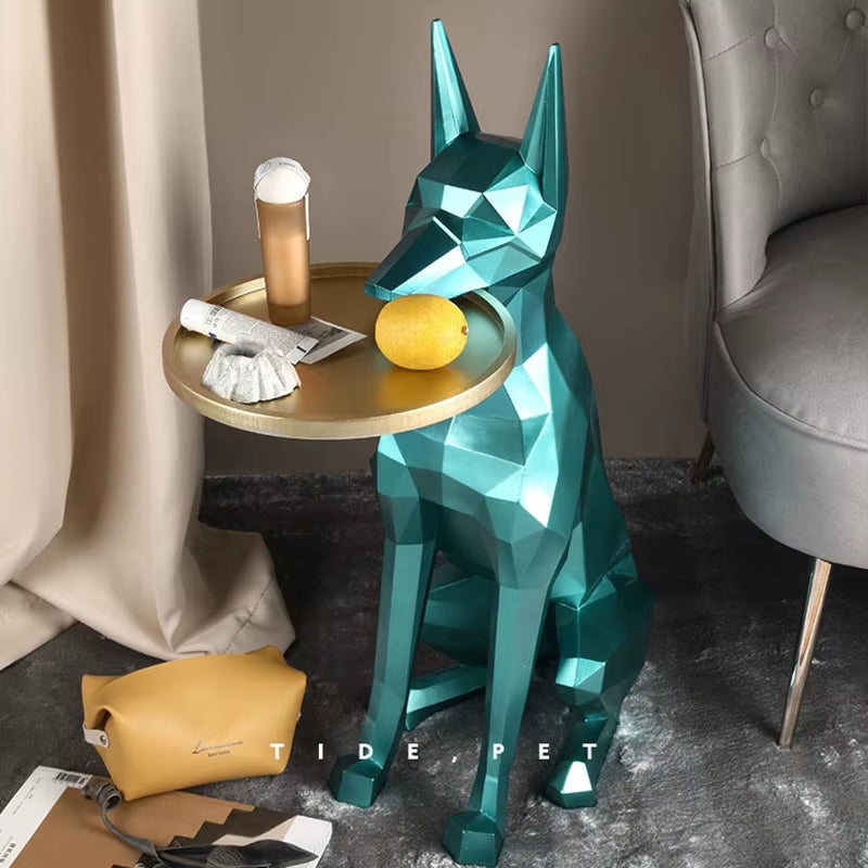 Nordic Home Decor Large Sculpture Geometric Dog Statue and Sculptures Room Decoration Resin Statue Christmas Decorations Statues