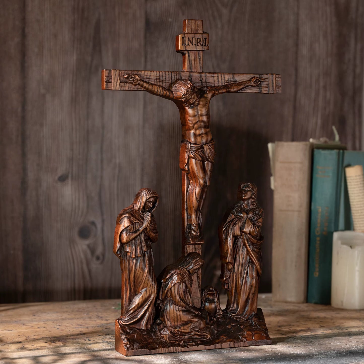 Catholic Jesus Crucifixion Scene Ornaments, Jesus, Jesus, for Home Decoration, Church, Religious Statues