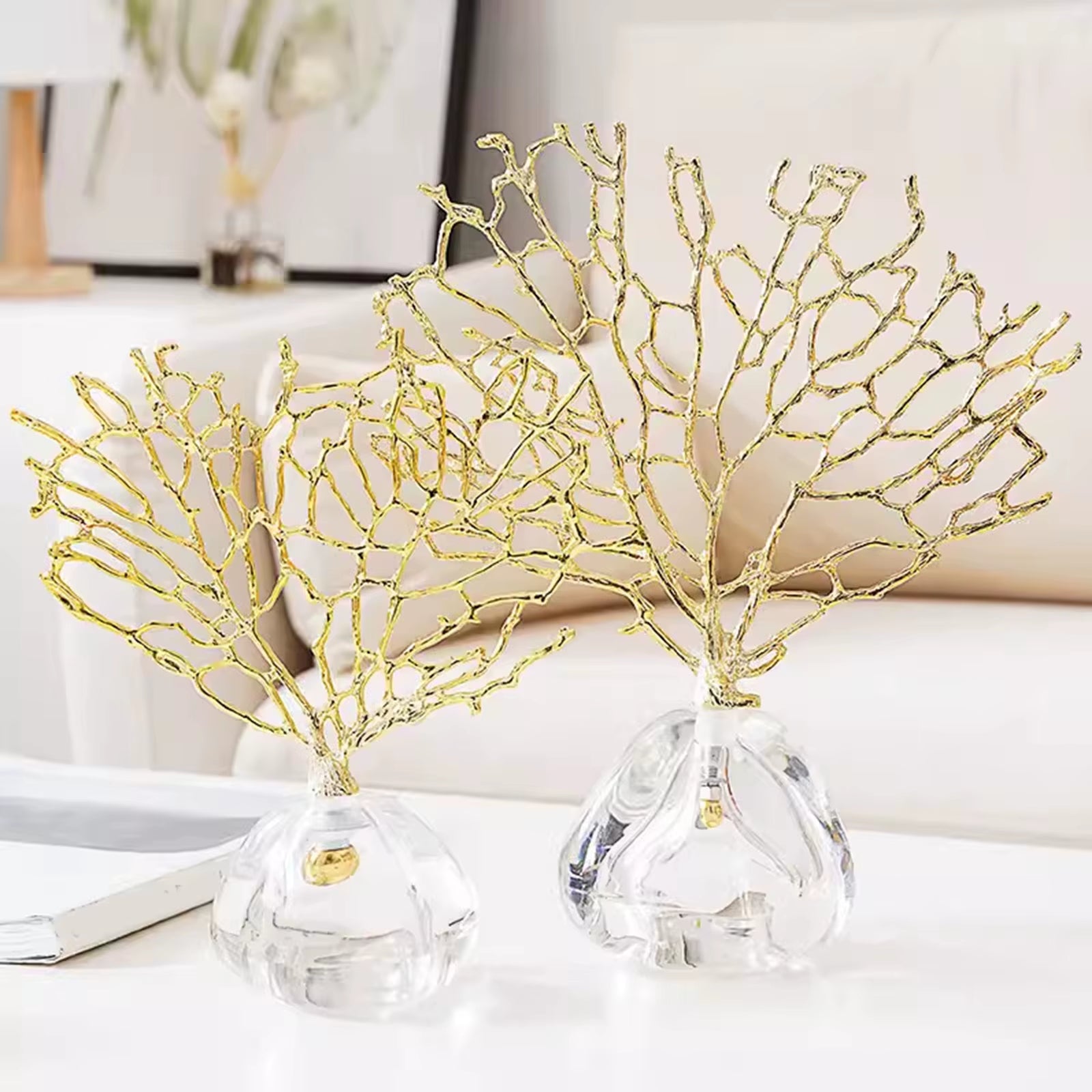 Lucky Tree Figurine Decorative Statue Collectible Stylish Prosperity Sculpture Tabletop Ornament for Bedroom Living Room Desk