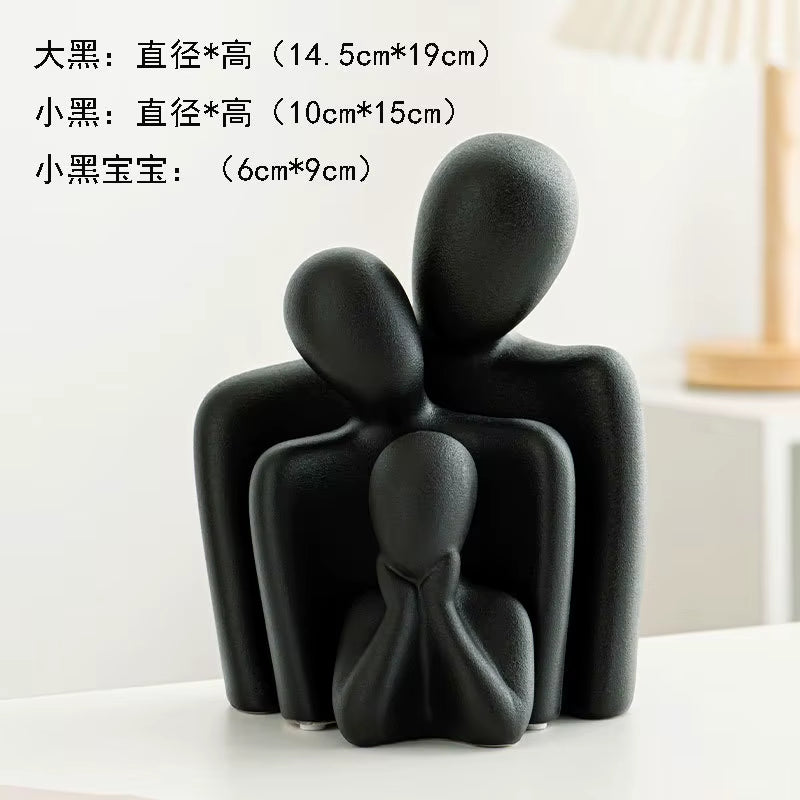 Creative Abstract Characters Couple Ornaments Frosted Ceramic Home Decorations Nordic Modern Art Sculpture Crafts Wedding Gifts