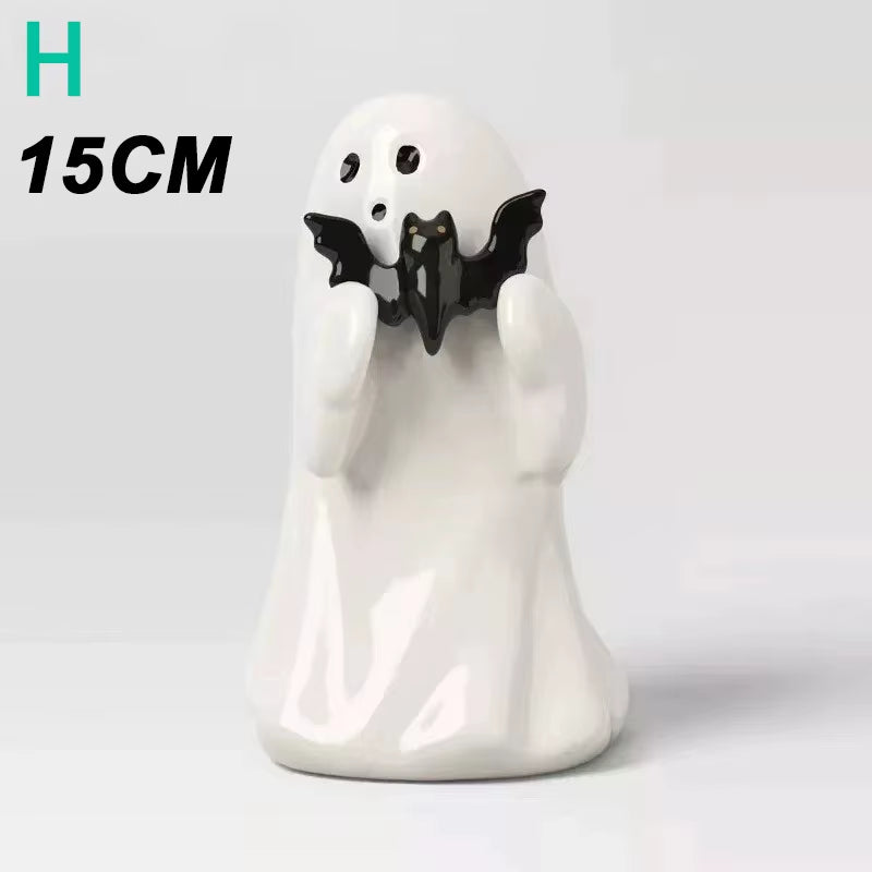 Middle Finger Cute Ghost Statue, Ghosts Small Scary Ghost Figurines, Halloween Home Decorations, Coffee Table Centerpieces Shelf