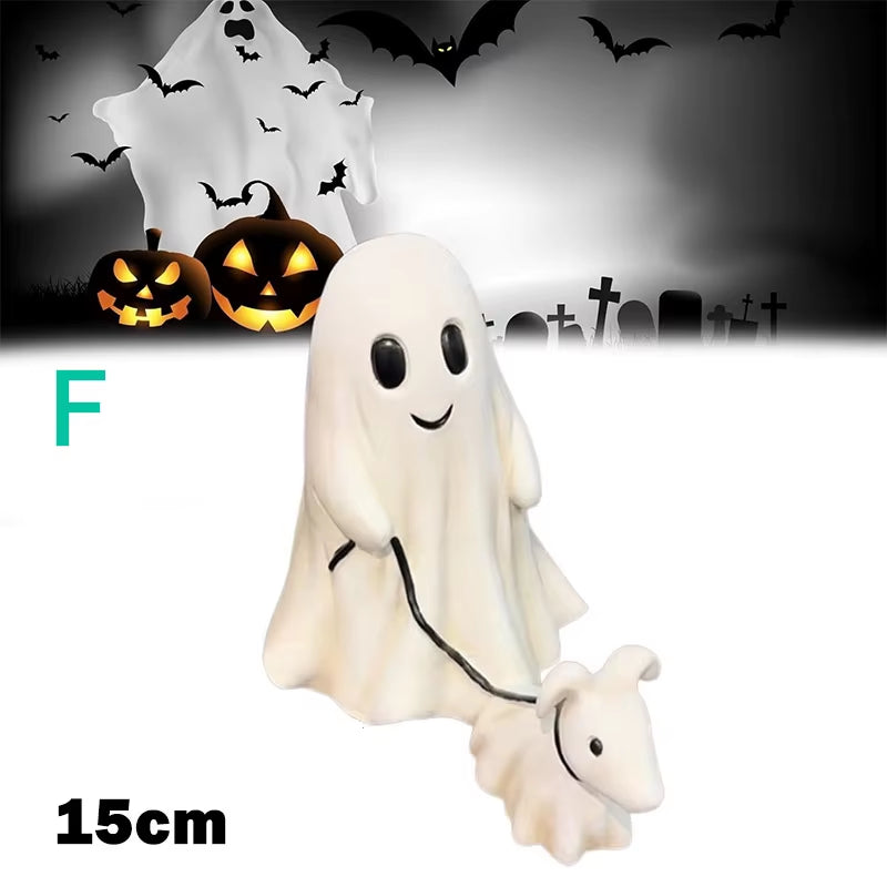 Middle Finger Cute Ghost Statue, Ghosts Small Scary Ghost Figurines, Halloween Home Decorations, Coffee Table Centerpieces Shelf