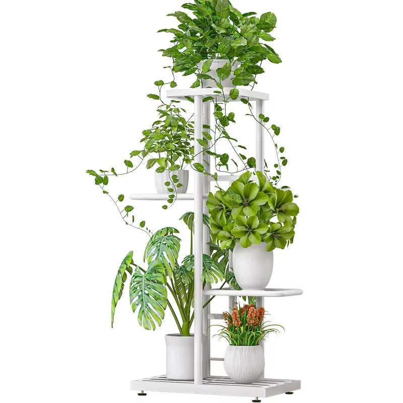 4 Tier 5 Potted Plant Stand Metal Flower Pot Holder Storage Rack Flower Display Stand for Indoor Garden Decor Flowerpot Shelf