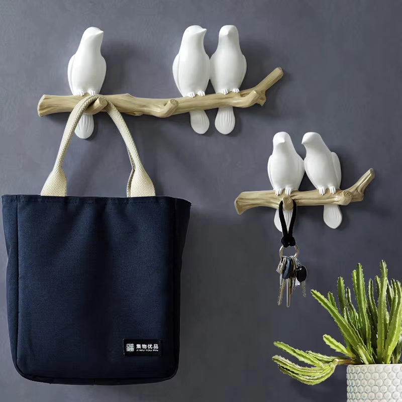 Wall Decorations Home Accessories Living Room Hanger Resin Bird Hanger Key Kitchen Coat Clothes Towel Hooks Hat Handbag Holder