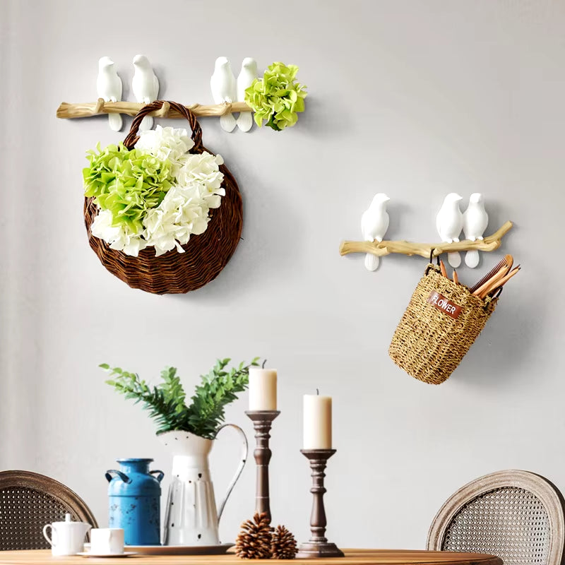 Wall Decorations Home Accessories Living Room Hanger Resin Bird Hanger Key Kitchen Coat Clothes Towel Hooks Hat Handbag Holder