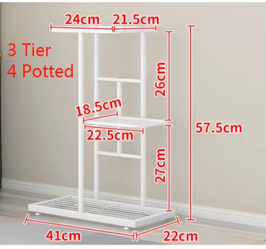 4 Tier 5 Potted Plant Stand Metal Flower Pot Holder Storage Rack Flower Display Stand for Indoor Garden Decor Flowerpot Shelf