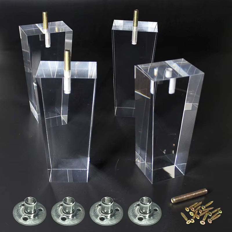 1 Piece Square Transparent Acrylic Furniture Leg Cabinet Dresser Wardrobe Foot Sofa Holder Modern Furniture Legs