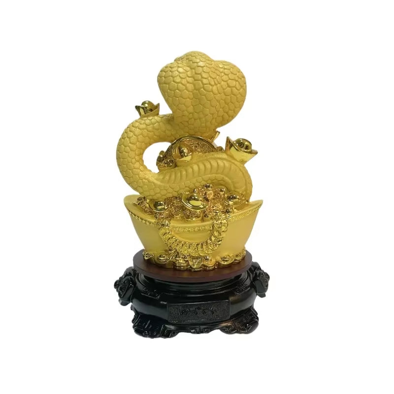 Chinese Fengshui Lucky Zodiac Snake Resin Statue Home Decor Living Room Decorations Birthday Present Housewarming Gifts Crafts