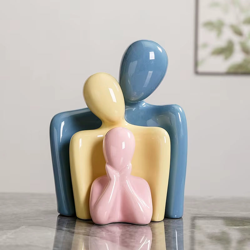 Creative Abstract Characters Couple Ornaments Frosted Ceramic Home Decorations Nordic Modern Art Sculpture Crafts Wedding Gifts