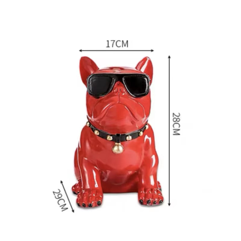 French Bulldog Figurine Coin Piggy Bank Large Animal Resin Statue Child Piggy Bank Ornaments Home Living Room Decoration Gifts