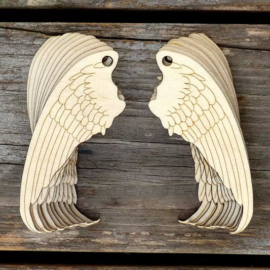 Wooden Pairs of Angel Wings Craft Shapes Plywood