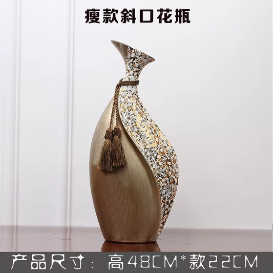 Creative European Style Ceramic Vase Home Decorations Retro Small Mouth Crafts Flower Arrangement Wedding Decoration