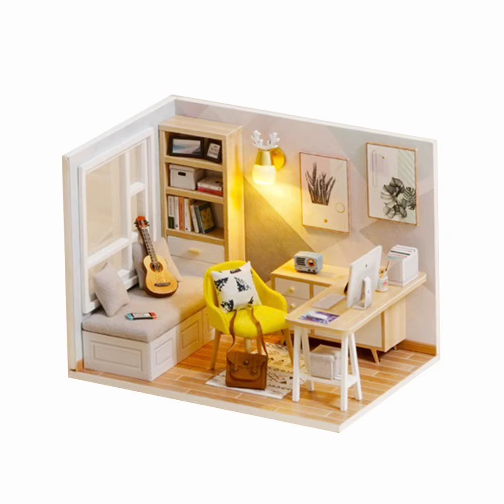 DIY 3D Wooden Dollhouse Mini House Furniture Apartment Doll Penthouse Furniture Swimming Pool Girl Kids Gift Educational Toys