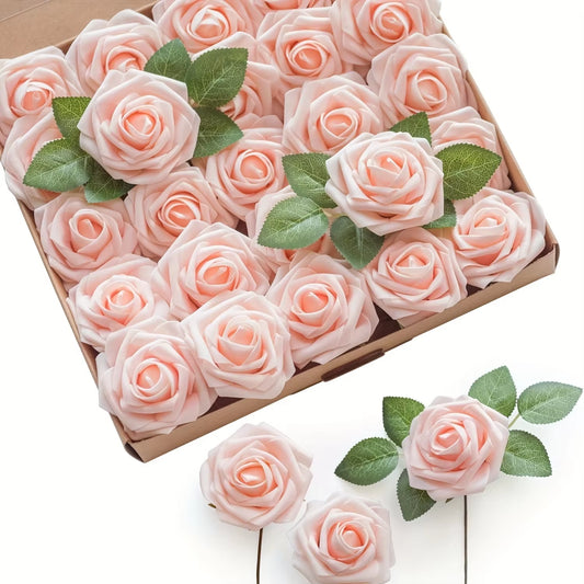 1Box/2Boxes, Luxurious Artificial Rose Flowers - Realistic, Long-Lasting, DIY Rustic Decoration, High-Quality Foam - Perfect Fo