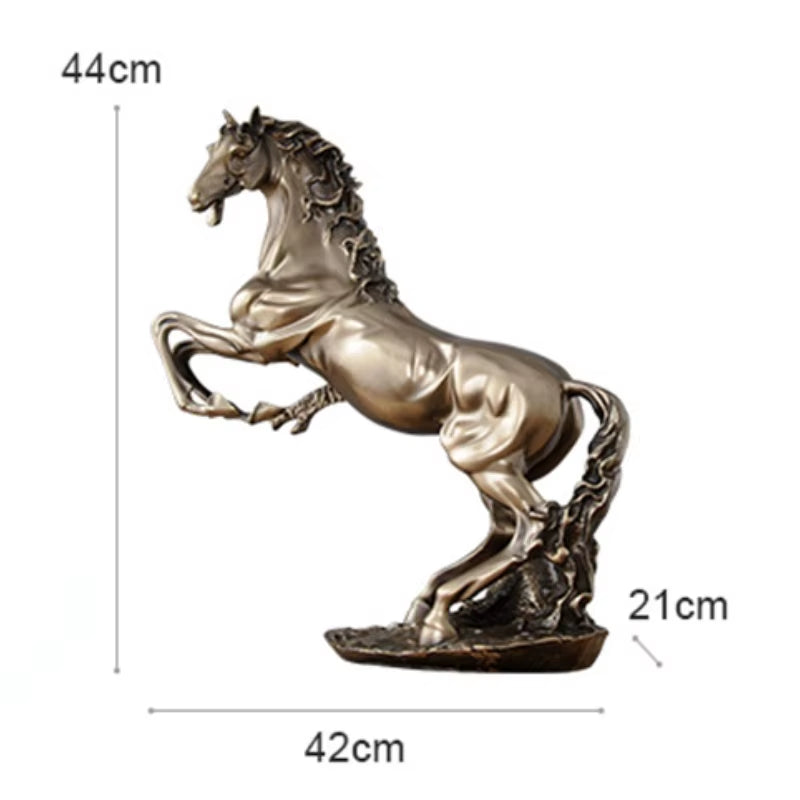 Bronze Cold Cast Horse Statue Art Sculpture Decoration Abstract Animal Resin Crafts Home Decorations Accessories for Living Room