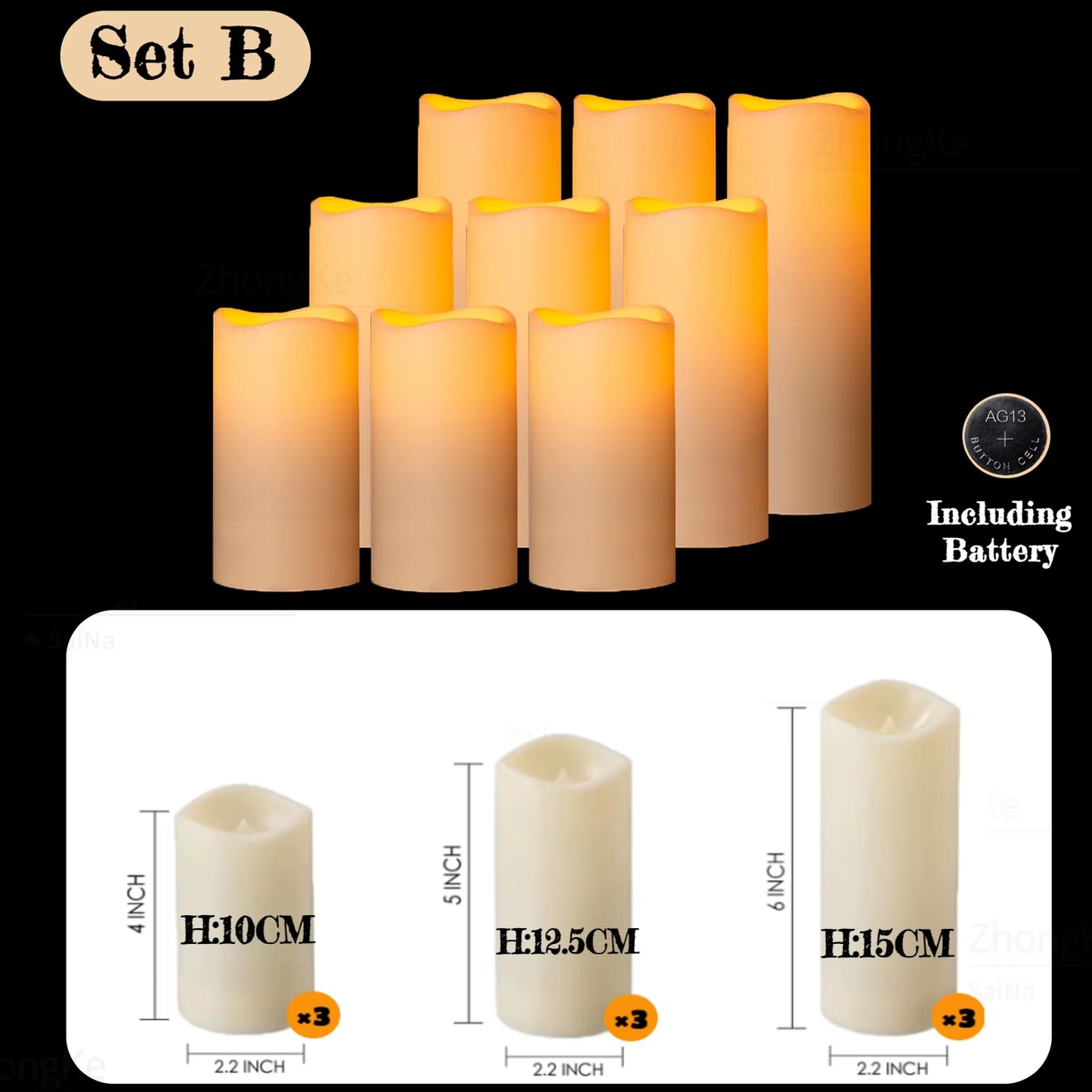 9-180Pcs LED Candles with Flickering Flameless Candles Battery Operated Pillar Candles Wedding Decoration Candlelight Christmas