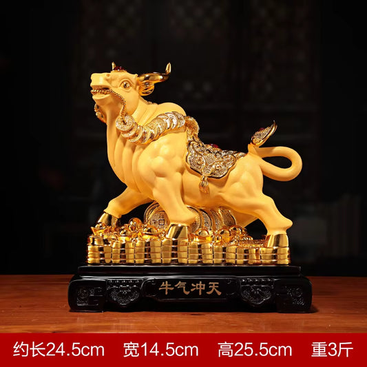 Fengshui Golden Bull Decorations Resin Lucky House Home Living Room Tv Cabinet Wine Cabinet Decor Housearming Gifts Ornaments