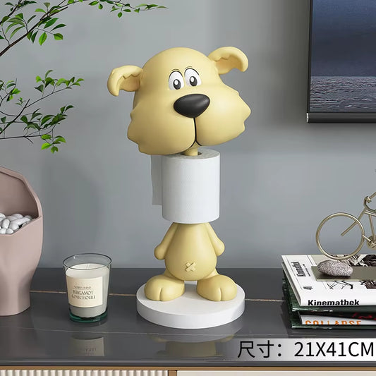 New Trendy Cartoon Dog Ornaments, Living Room Storage Roll Tissue Box, Home Decorations, Entrance Coffee Table Ornaments