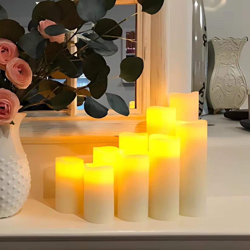 9-180Pcs LED Candles with Flickering Flameless Candles Battery Operated Pillar Candles Wedding Decoration Candlelight Christmas