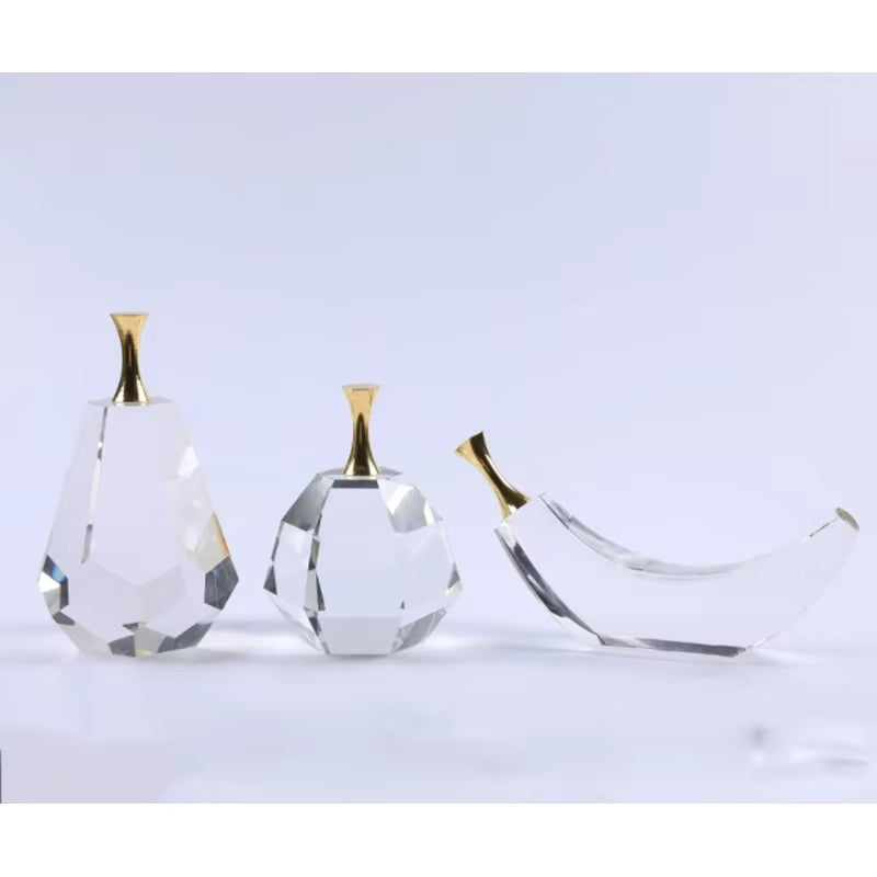 Nordic Creativity Banana Pear Apple Crystal Crafts Simple Home Furnishing Soft Decorations Display Model Room Fruit Model