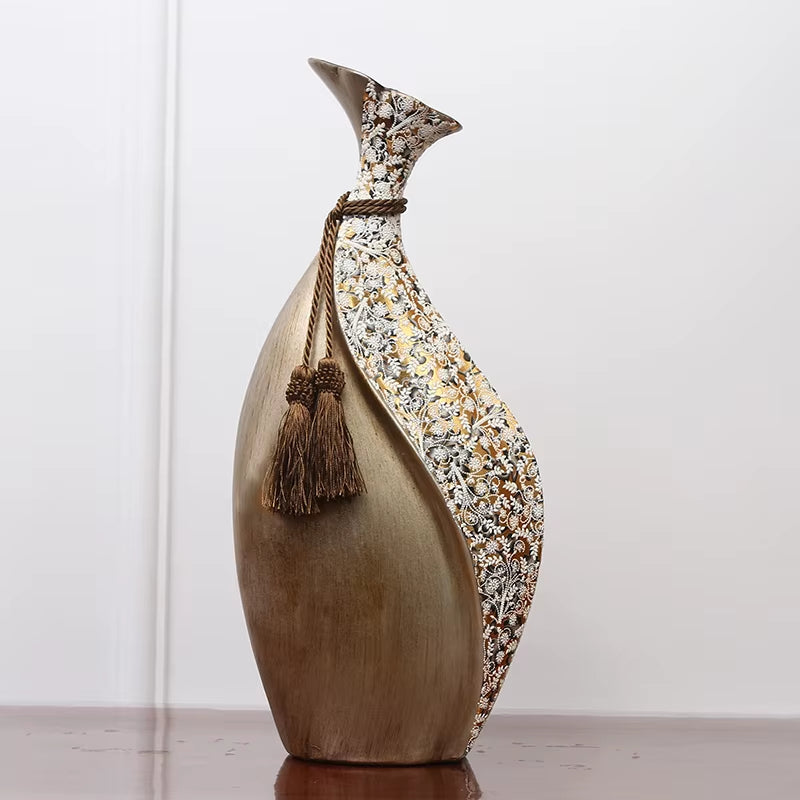 Creative European Style Ceramic Vase Home Decorations Retro Small Mouth Crafts Flower Arrangement Wedding Decoration