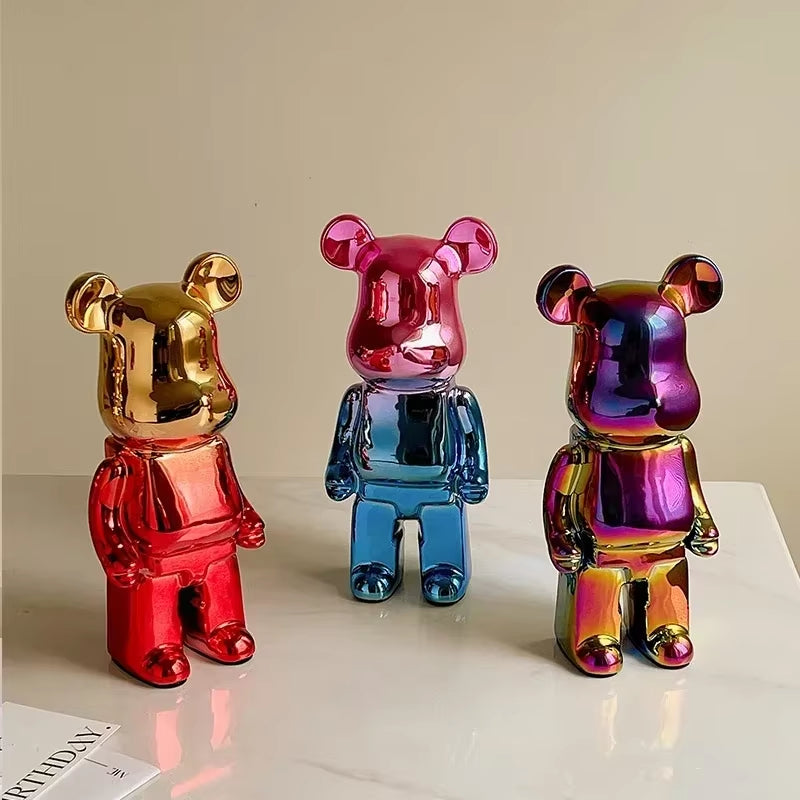 20/28/35Cm Aesthetic Bear Figure Stautes Ceramics Violent Bear Figurines Sculptures Decor Luxury Room Decorations Home Ornament