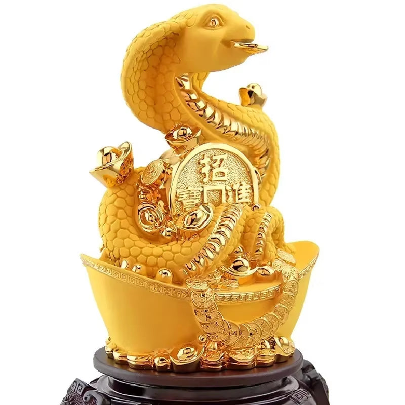 Chinese Fengshui Lucky Zodiac Snake Resin Statue Home Decor Living Room Decorations Birthday Present Housewarming Gifts Crafts