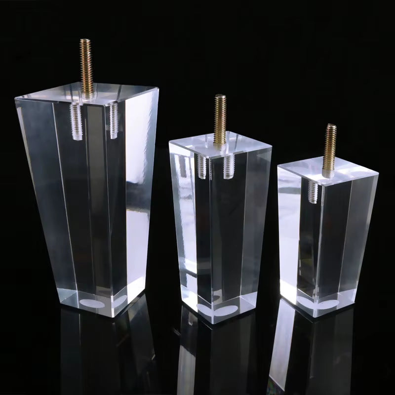 1 Piece Square Transparent Acrylic Furniture Leg Cabinet Dresser Wardrobe Foot Sofa Holder Modern Furniture Legs