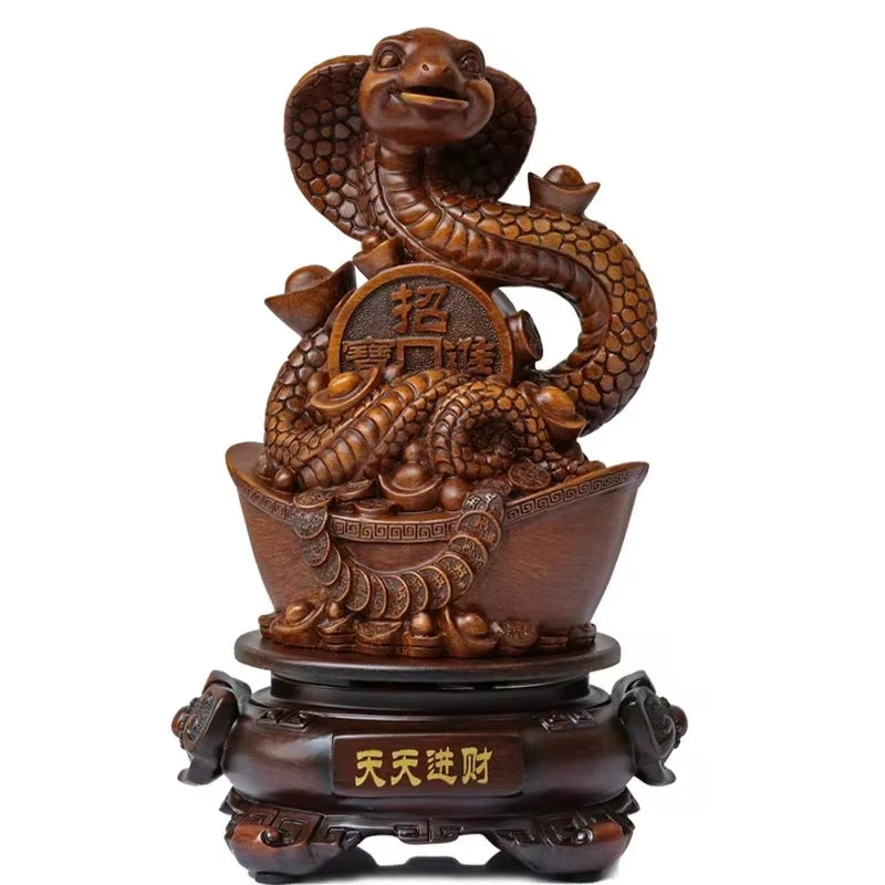 Chinese Fengshui Lucky Zodiac Snake Resin Statue Home Decor Living Room Decorations Birthday Present Housewarming Gifts Crafts