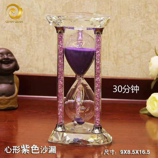 Crystal Hourglass Timer 30/60 Minutes Decorations Children Students Creative Hourglasses Sand Timers Home Decoration Accessories