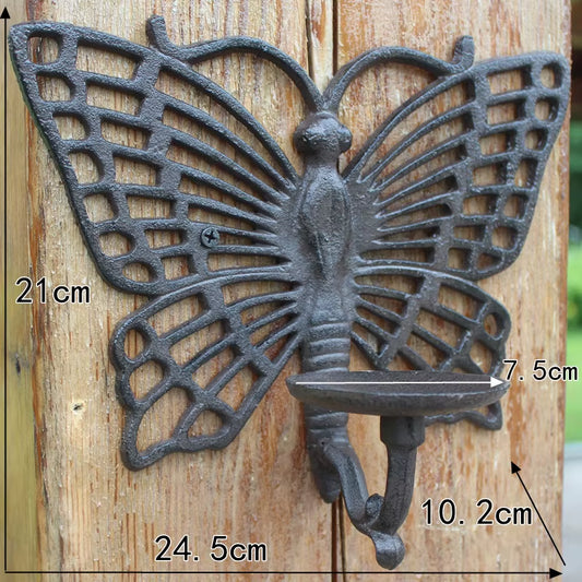 Cast Iron Arch Hollow Wall Hanging Candlestick Candle Holders Retro Decorations Courtyard Home Pendants Garden Decoration