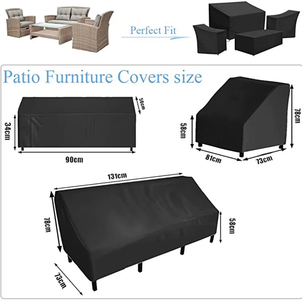 4 Piece Wisteria Lane Patio Furniture Cover, Waterproof and Heavy Duty Garden Furniture Cover Set Waterproof