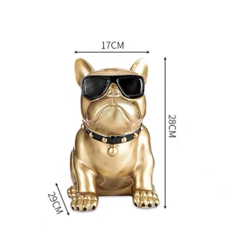 French Bulldog Figurine Coin Piggy Bank Large Animal Resin Statue Child Piggy Bank Ornaments Home Living Room Decoration Gifts