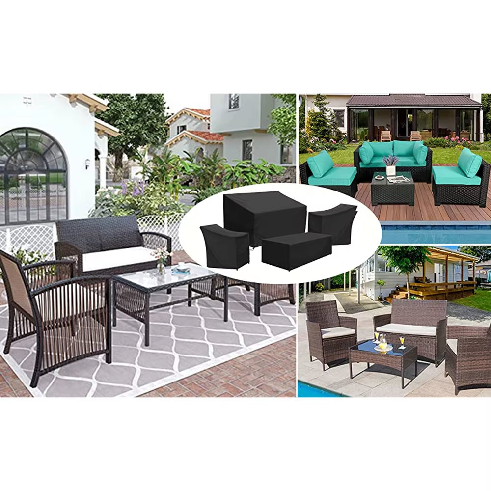 4 Piece Wisteria Lane Patio Furniture Cover, Waterproof and Heavy Duty Garden Furniture Cover Set Waterproof