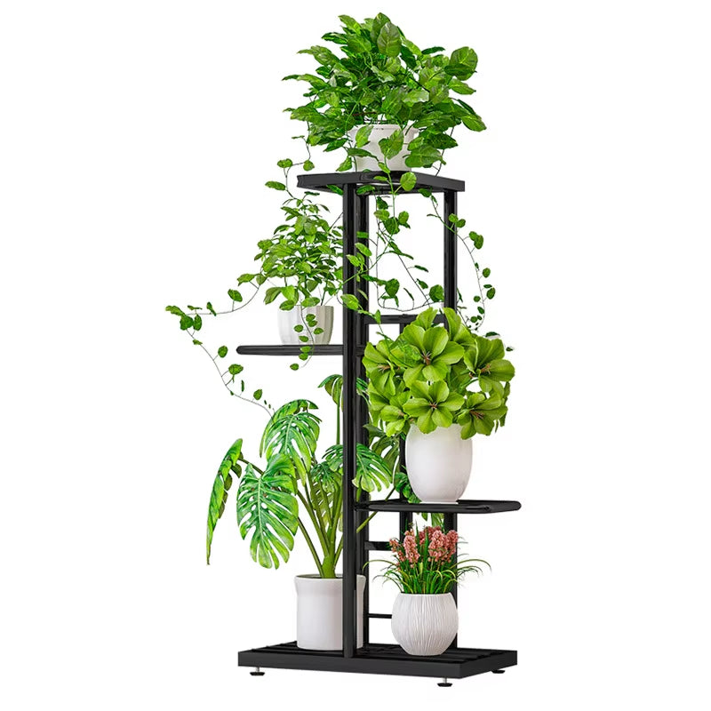 4 Tier 5 Potted Plant Stand Metal Flower Pot Holder Storage Rack Flower Display Stand for Indoor Garden Decor Flowerpot Shelf