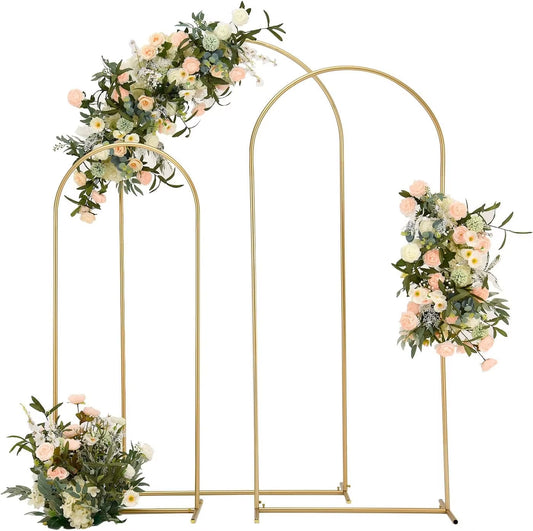 Wedding Arch Backdrop Stand Set of 3 (6.6FT,5.9FT,4.9FT), Balloon Arch Stand, Metal Arch Backdrop Stand for Birthday Party, Wedd