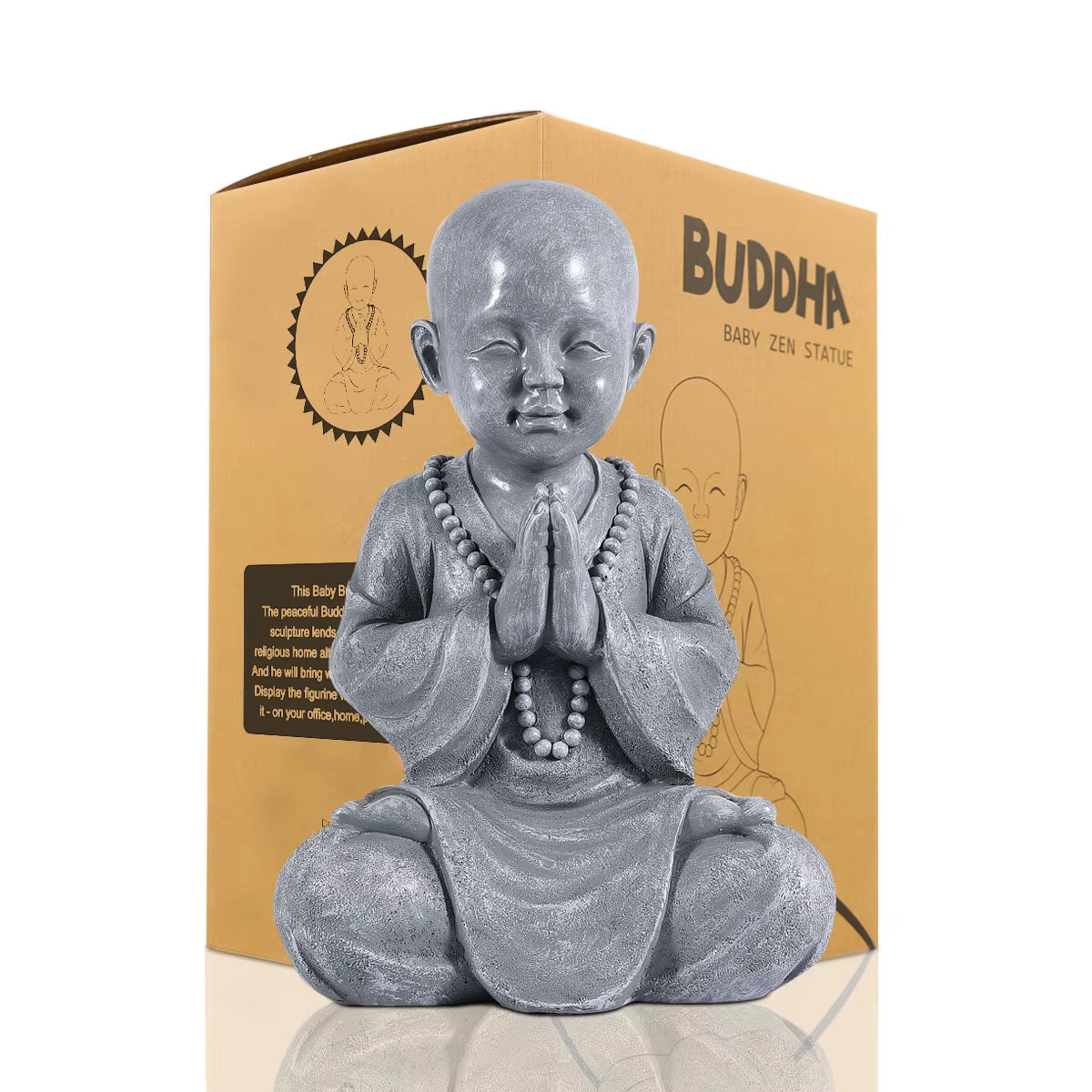 Meditating Baby Buddha Statue Garden Outdoor Buda Figurine Decor Zen Monk Sculpture Jardin Lawn Sitting Buddha Ornament