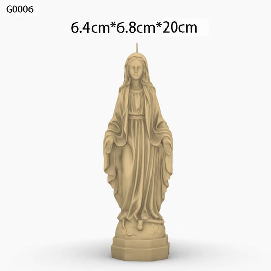 Virgin Goddess Sculpture Candle Mold Scented Candle Plaster Decorations Jesus Candle Silicone Mold Personage Artwork Molds