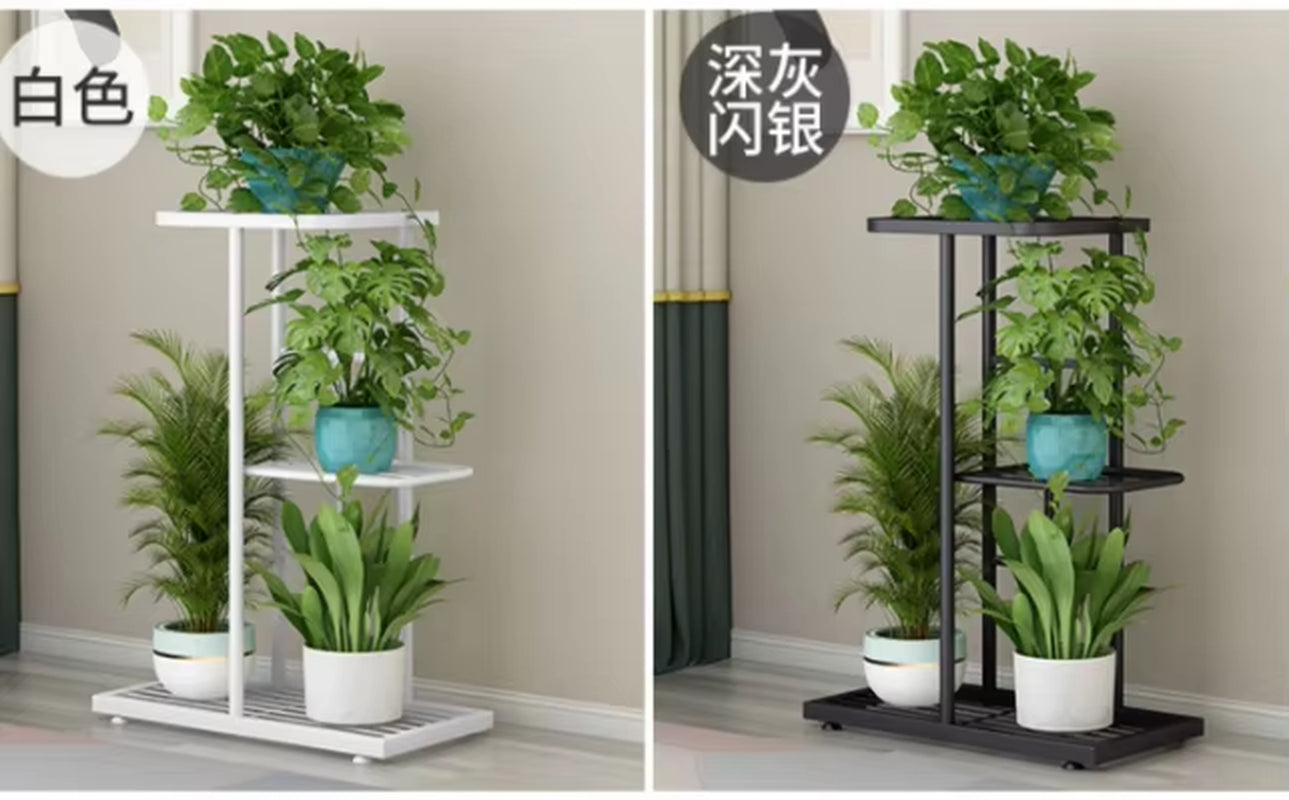 4 Tier 5 Potted Plant Stand Metal Flower Pot Holder Storage Rack Flower Display Stand for Indoor Garden Decor Flowerpot Shelf