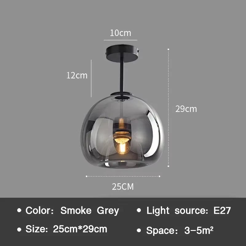 Modern Minimalist Glass Ceiling Light Nordic Corridor Aisle LED Dinning Room Lamp Creative Living Room Lighting Home Decorations