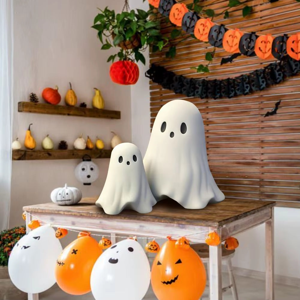 Middle Finger Cute Ghost Statue, Ghosts Small Scary Ghost Figurines, Halloween Home Decorations, Coffee Table Centerpieces Shelf