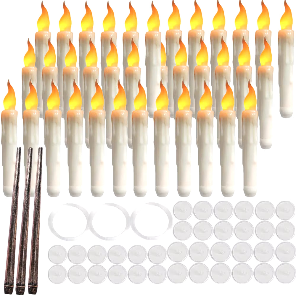 6/24Pcs Electric Flameless Long LED Candle Lights for Wedding Party Church Decoration Height Candlestick Taper Candles Lamp