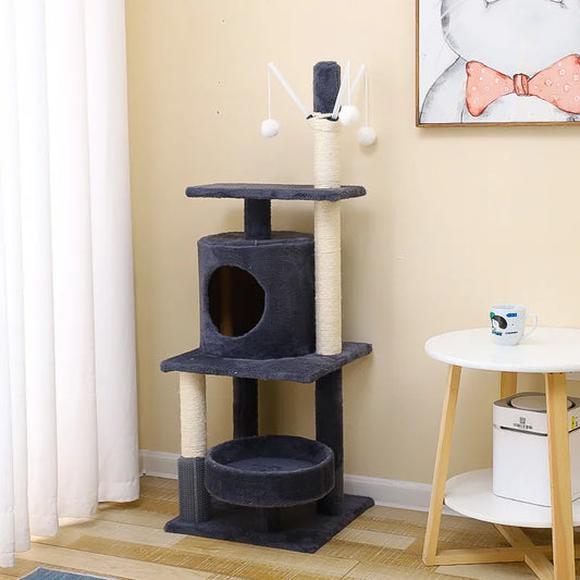 Cat Tree Tower Scratcher at Home Furniture Pets House Hammock Cats Climbing Furniture Pets House Hammock Cat House Climbing