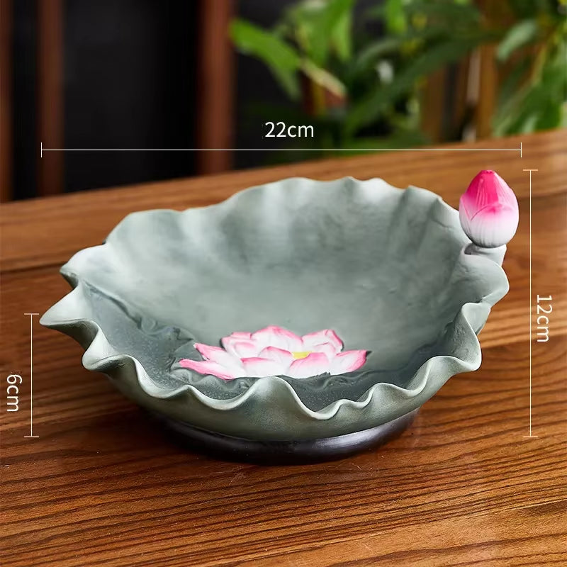 Buddha Hall Offer Table Ceramics Holy Water Cup Traditional Buddhism Fruit Dish Supplies Creativity Home Decoration Craft