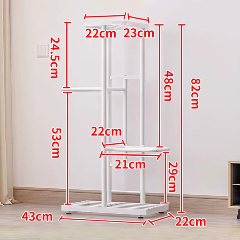 4 Tier 5 Potted Plant Stand Metal Flower Pot Holder Storage Rack Flower Display Stand for Indoor Garden Decor Flowerpot Shelf