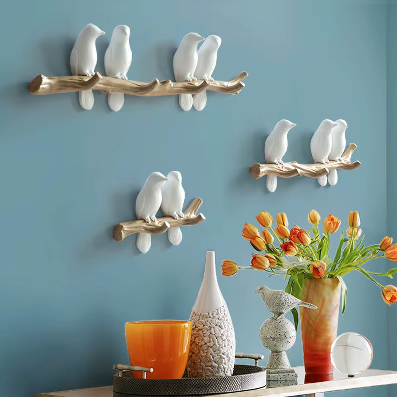 Wall Decorations Home Accessories Living Room Hanger Resin Bird Hanger Key Kitchen Coat Clothes Towel Hooks Hat Handbag Holder