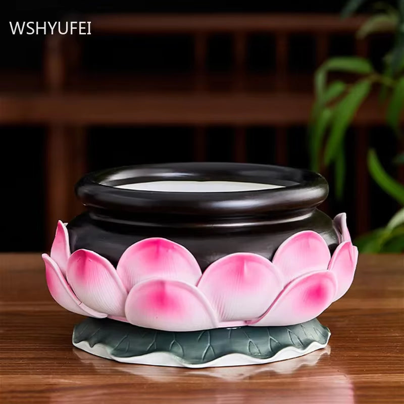 Buddha Hall Offer Table Ceramics Holy Water Cup Traditional Buddhism Fruit Dish Supplies Creativity Home Decoration Craft