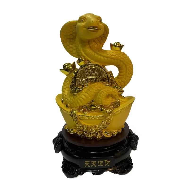 Chinese Fengshui Lucky Zodiac Snake Resin Statue Home Decor Living Room Decorations Birthday Present Housewarming Gifts Crafts