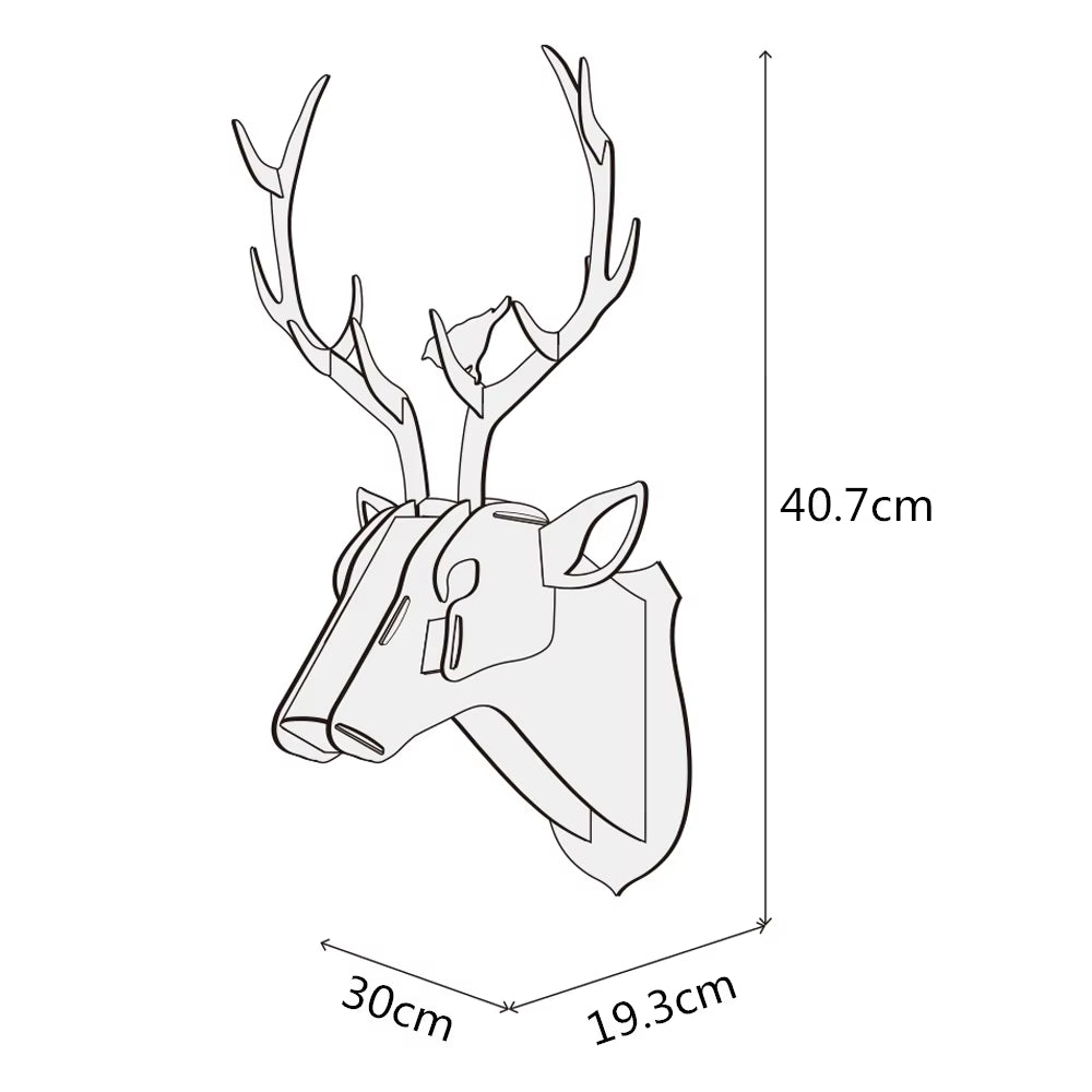 Animal Reindeer Head Wooden Wall Hanging for Living Room Bedroom Home Decor Wood Crafts MDF Hanging Decorations in Small Size