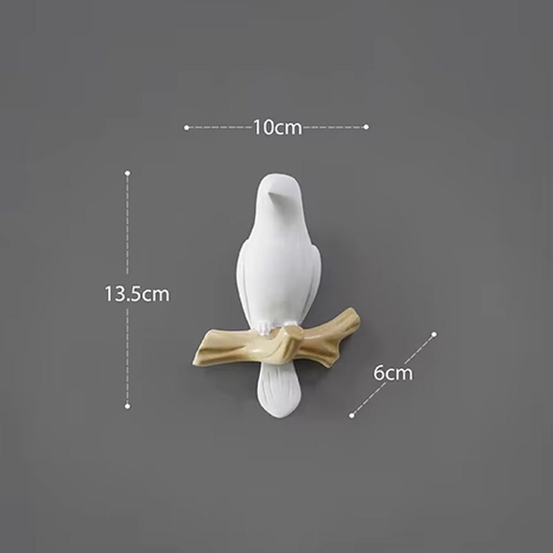 Wall Decorations Home Accessories Living Room Hanger Resin Bird Hanger Key Kitchen Coat Clothes Towel Hooks Hat Handbag Holder